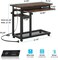 Rolling C Table with Charging Station, Mobile Side Table for Sofa and Bed